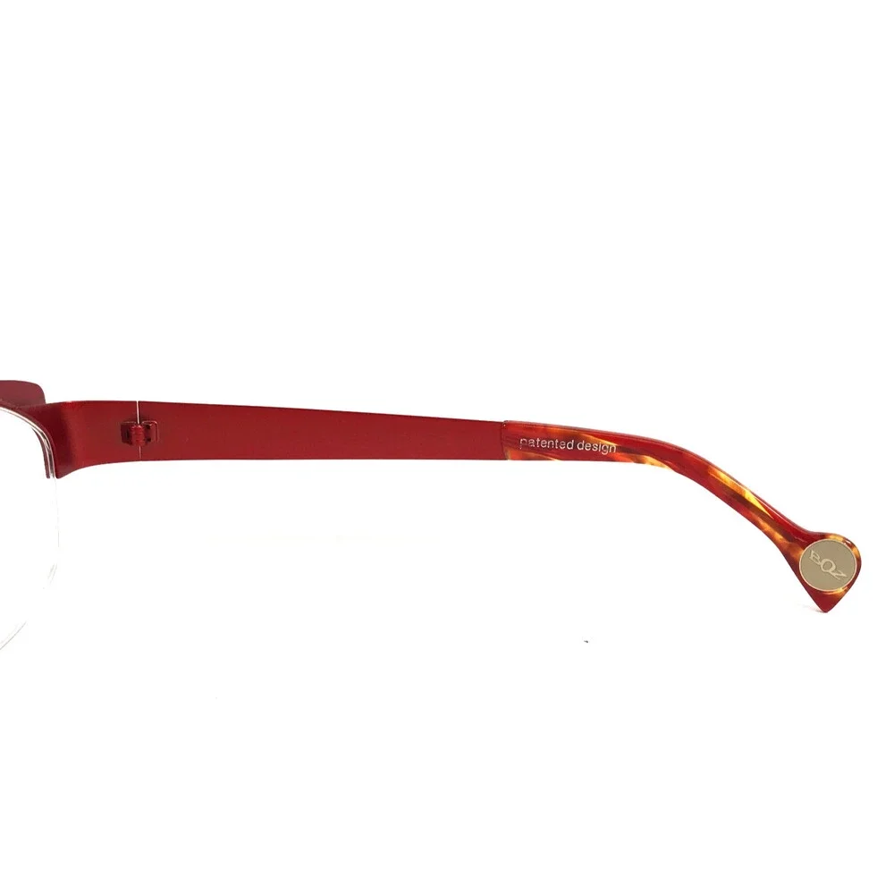BOZ Eyeglasses Frames ZOO 3035 Red Demi Caramel Blue Half Rim 53-17-135